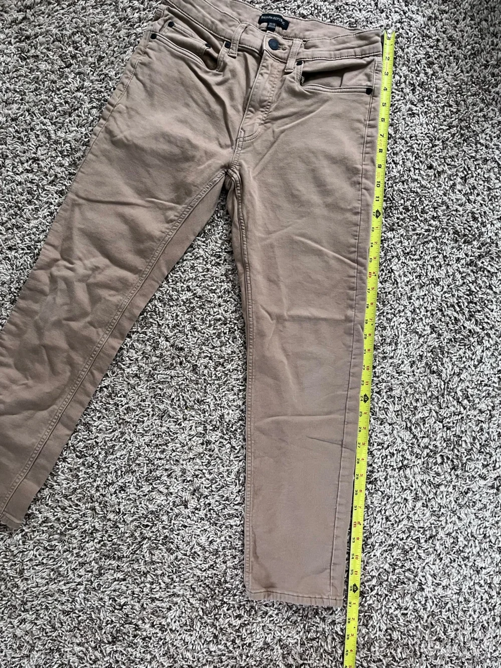 Banana Republic‎ Mens Traveler Pants 30x26 Tan Khaki Slim Fit Chino Jeans